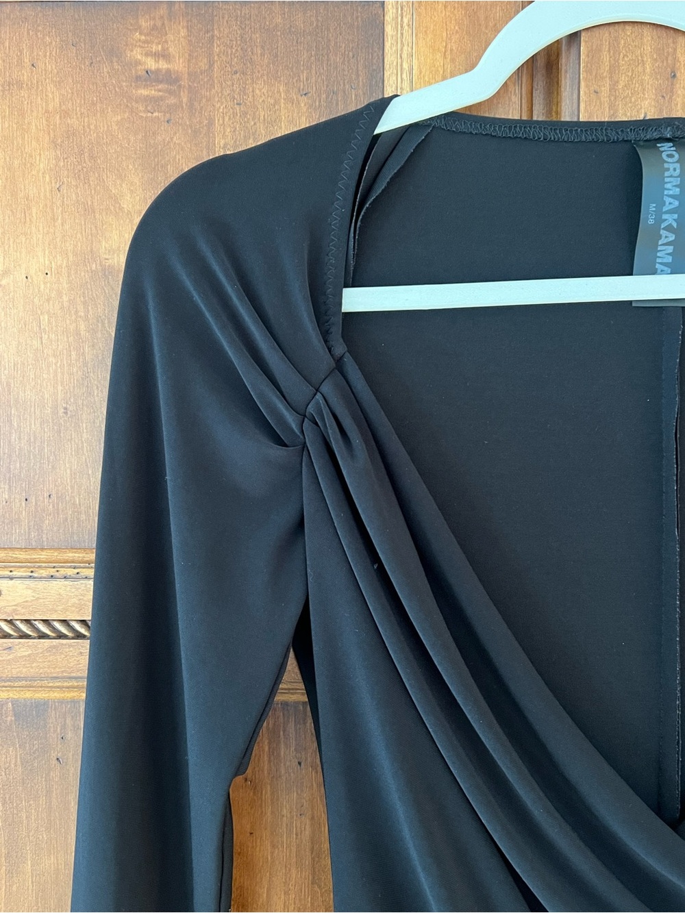 Norma Kamali jumpsuit | draped sweetheart neckline | Long Sleeves | SZ M 38 - Picture 6 of 13
